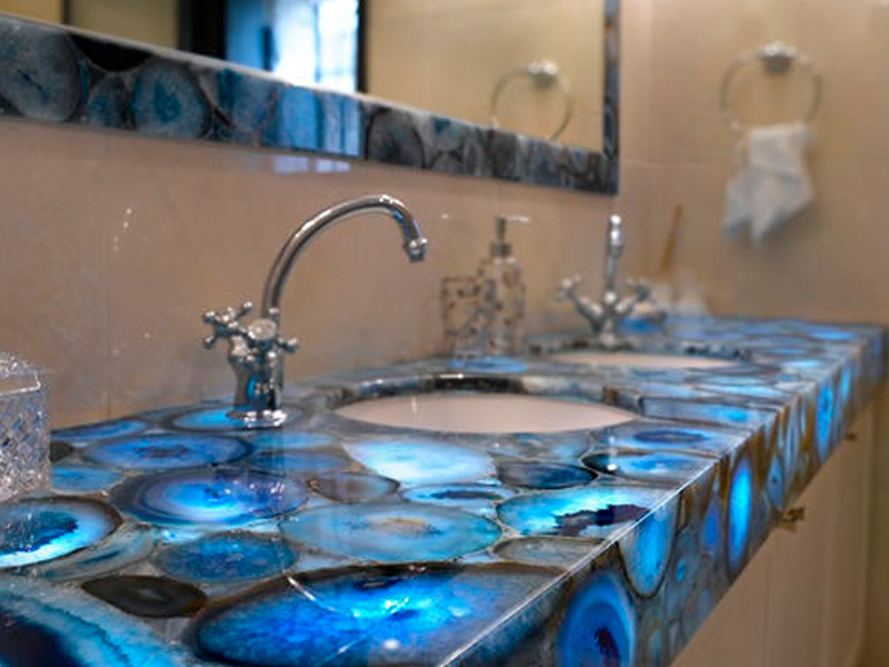 Gemstone bathroom accessories